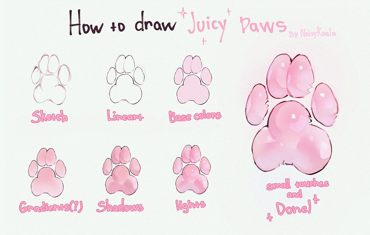 how to draw juicy paws
