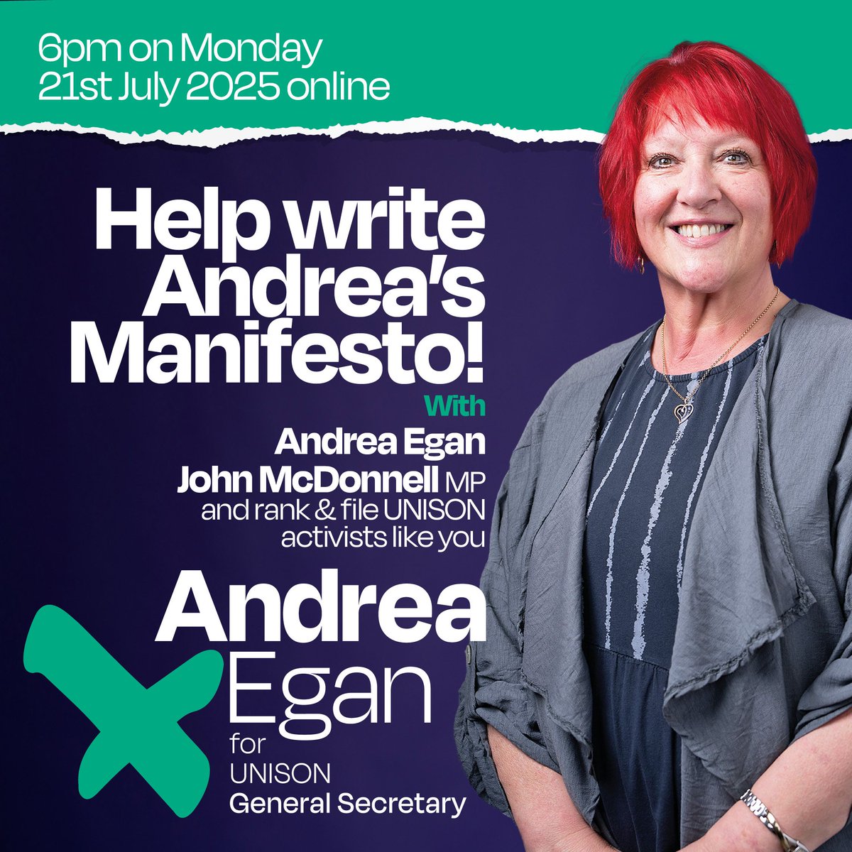 Andrea4GS's tweet image. 🕰️REMINDER
🚨 Support my campaign to be General Secretary? Want to contribute to my Manifesto? Now’s your chance!
🙋 RSVP for an online event with John McDonnell MP to discuss proposals on Monday 21st July at 6pm: …te-andreas-manifesto.eventbrite.co.uk