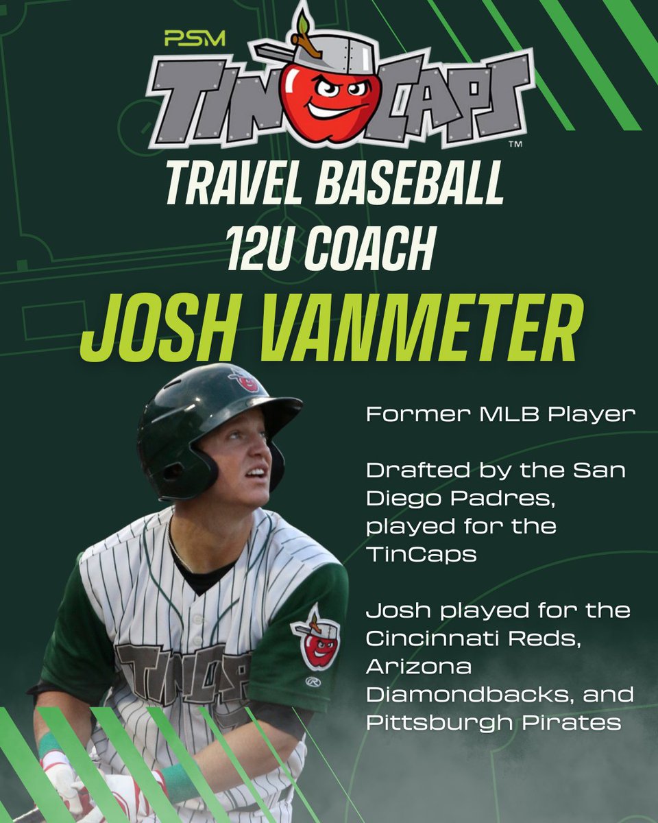 🚨BREAKING NEWS: Meet the PSM TinCaps Head Coach for 12u Josh VanMeter

Did you miss 12u tryouts last night? Register for a make-up tryout on July 29th at the University of Saint Francis.

Register ⬇️
psmbaseball.leagueapps.com/clubteams/4644…