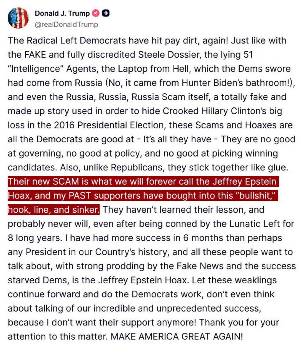 KelleyPotenza's tweet image. The President just told millions of Americans who voted for him to go pound sand. He doesn’t want their support anymore.
Let. That. Sink. In. 🤯