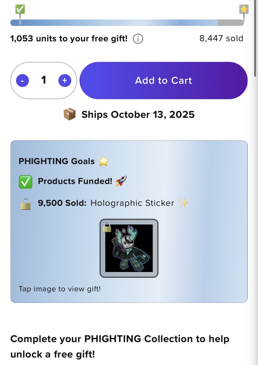 7GB0_'s tweet image. if we reach 9.5k medkit plushies + pins combined then all orders will come with a free holographic medkit sticker!!
makeship.com/products/medki…
#phighting