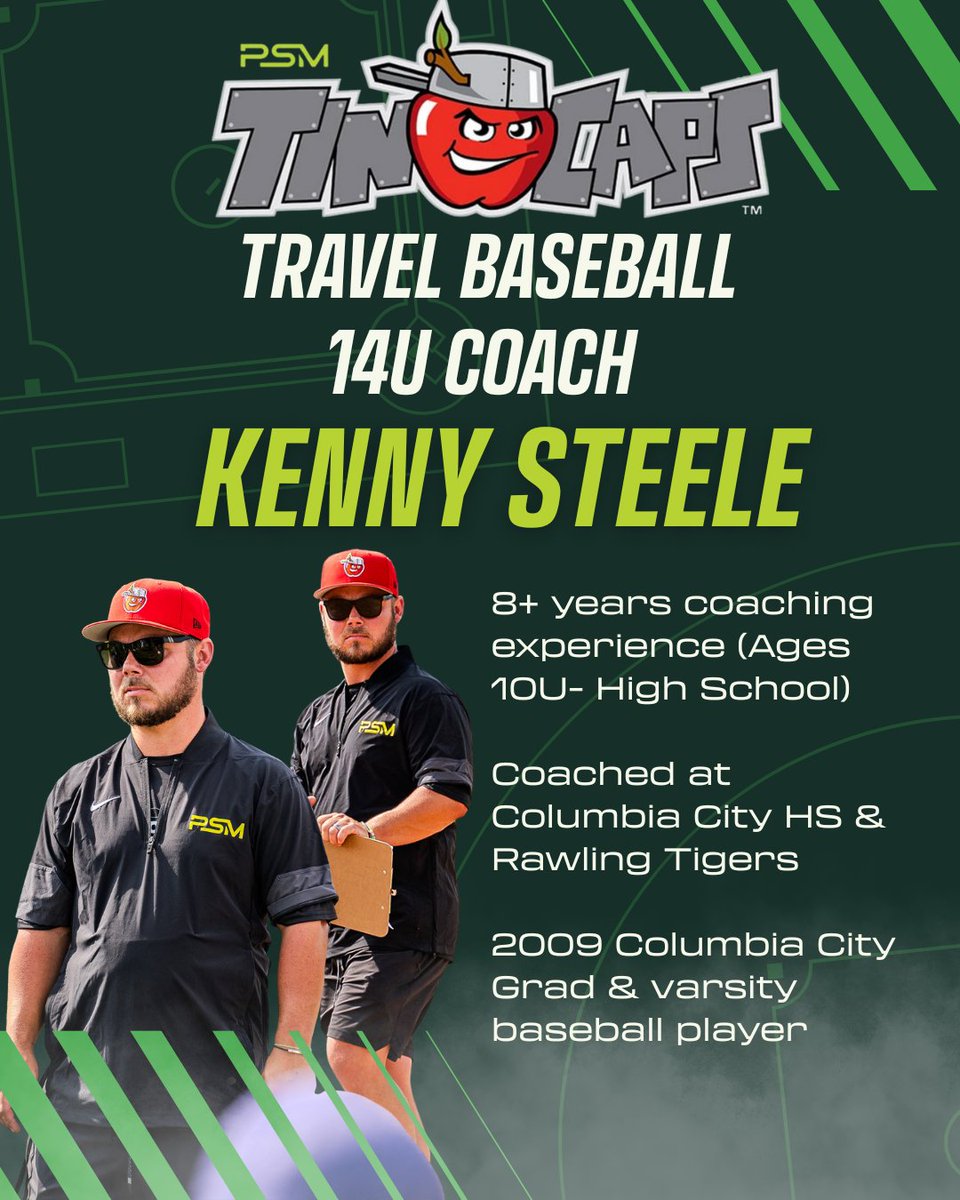 Meet the PSM TinCaps Head Coach for 14u Kenny Steele

Register for 14u tryouts on July 22nd, a make-up tryout on July 29th at the University of Saint Francis. Registration for the 22nd ENDS THIS FRIDAY, the 18th.

⬇️
psmbaseball.leagueapps.com/clubteams/4644…