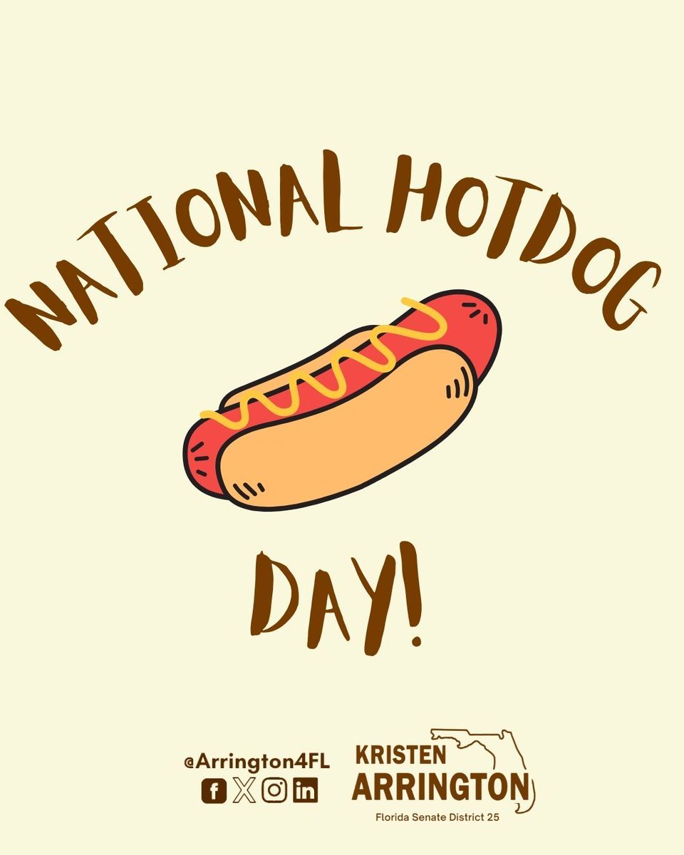 Arrington4Fl's tweet image. A summer classic worth savoring—enjoy a hot dog today.
#NationalHotDogDay #SummerEats
- - - - - -
Un clásico del verano para saborear: disfruta un hot dog hoy.
#DíaNacionalDelHotDog #ComidaDeVerano