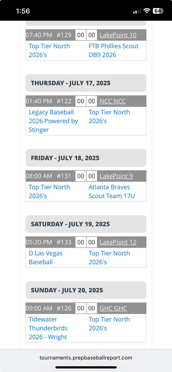 peterlafo5's tweet image. My schedule this week for the @prepbaseball National Championship down in Georgia.