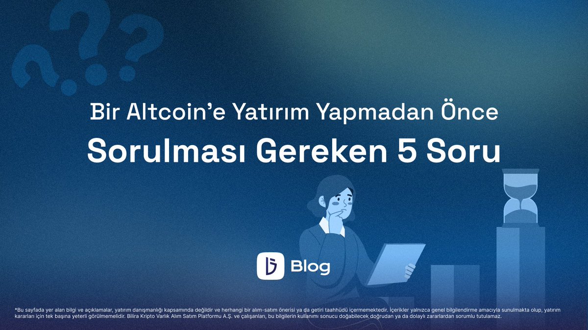 Bir #Altcoin’e yatırım yapmadan önce kendinize mutlaka sormanız gereken 5 soruyu sizler için derledik ve detaylarıyla açıkladık.

Yatırım kararlarınızı güçlendirmek için okumadan geçmeyin👇🏼
bilira.co/tr/blog/bir-al…