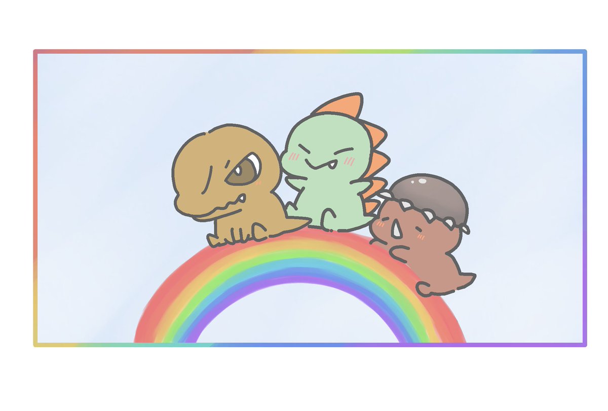 KyoryuSaurus's tweet image. #虹の日 
#はじめまして恐竜です。