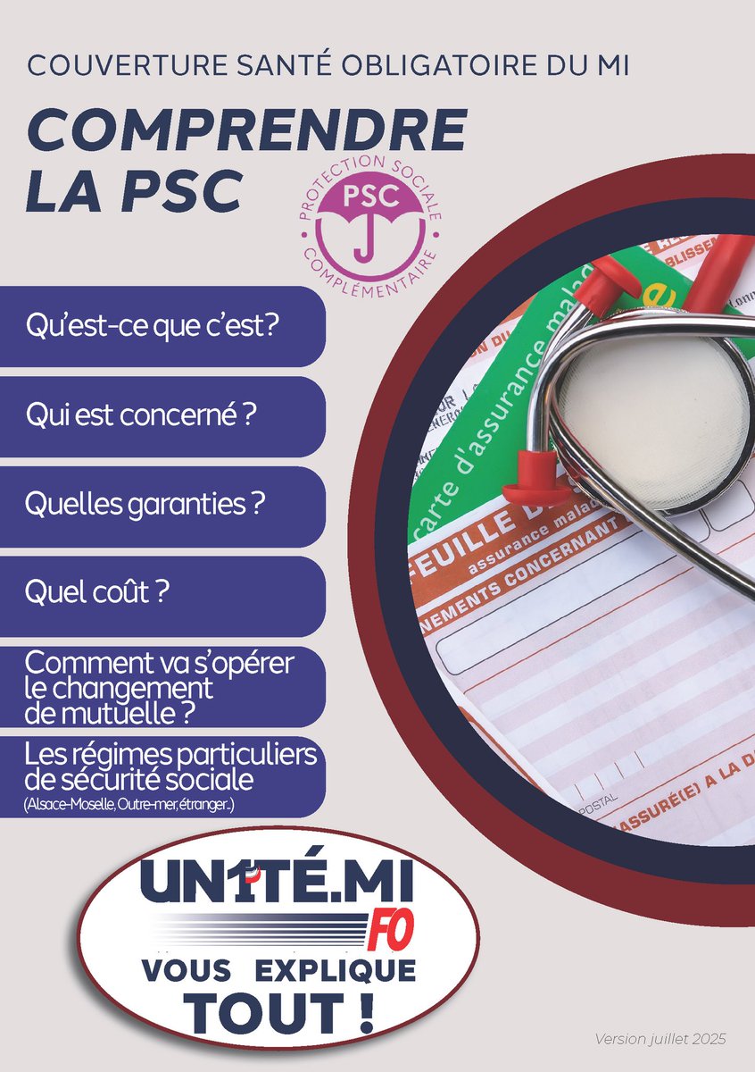 🟦🟥 UN1TÉ.MI FO

📌 PSC SANTÉ : UN1TÉ.MI FO T’EXPLIQUE TOUT !

La réforme de la Protection Sociale Complémentaire (PSC) avance, et tu es concerné ? On te simplifie la vie 👇

🔍 Dans notre webzine, tu trouveras :
✔️ L’historique de la réforme
✔️ Les agents concernés
✔️ Les cas