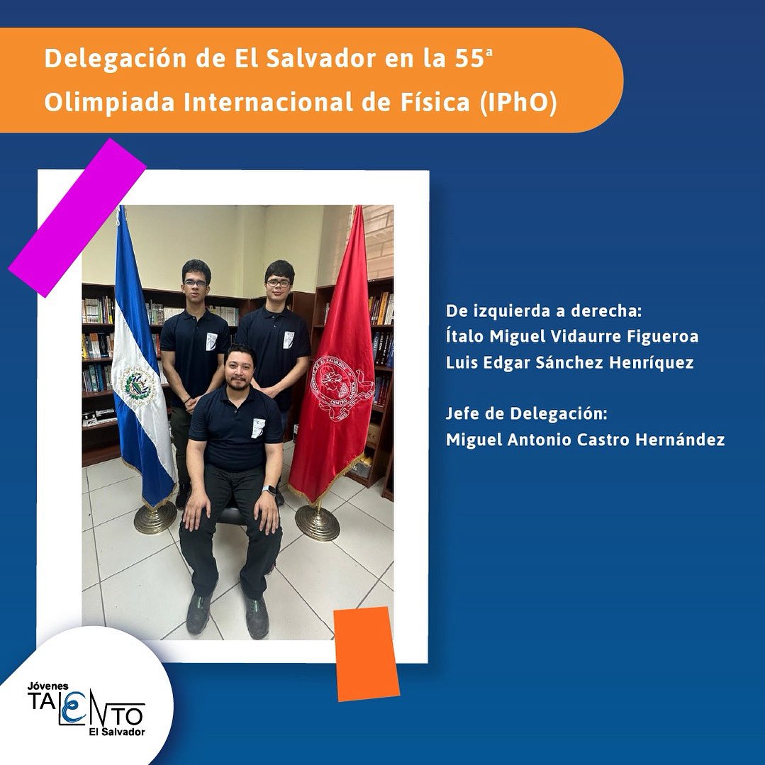 PJOVENESTALENTO's tweet image. 🌍 Nos llena de orgullo anunciar a nuestra delegación que competirá en la prestigiosa ª Olimpiada Internacional de Física IPhO, del 17 al 25 de julio de 2025, en la región de Palaiseau (École Polytechnique), cerca de París, Francia :
¡Deseamos lo mejor a nuestros delegados! 🇸🇻.