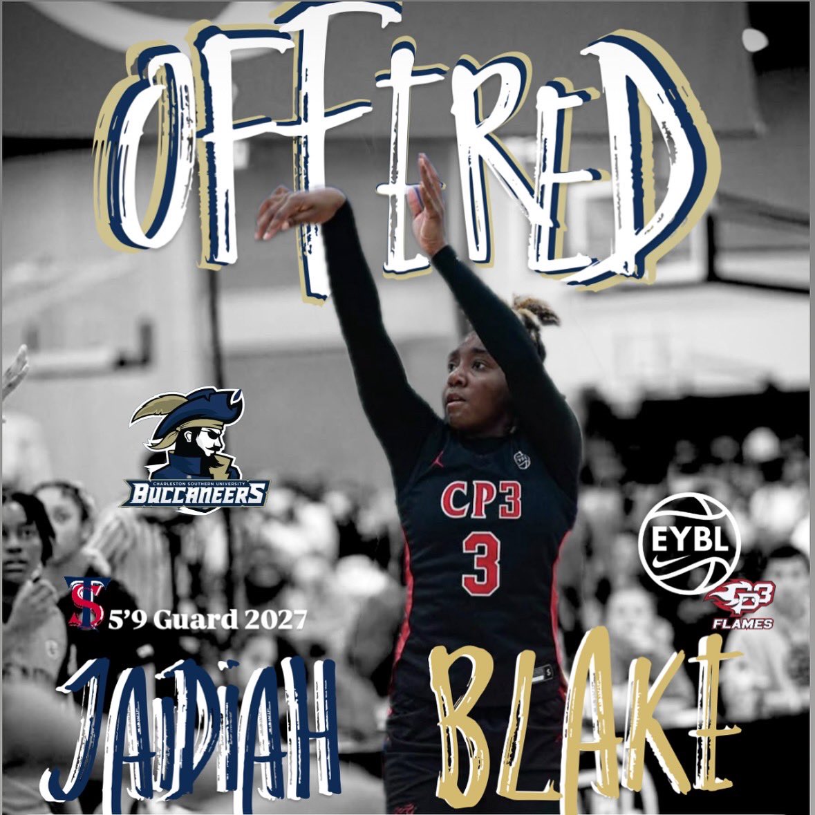 Jaidiah Blake 3 (@jaidiahb) on Twitter photo After a great conversation with Coach Ashley Riddick I am grateful to say I have received a D1 offer from <a href="/CSUBucsWBB/">Charleston Southern Women’s Basketball</a> !! Thank You! I will continue to work!🫡 After a great conversation with Coach Ashley Riddick I am grateful to say I have received a D1 offer from <a href="/CSUBucsWBB/">Charleston Southern Women’s Basketball</a> !! Thank You! I will continue to work!🫡