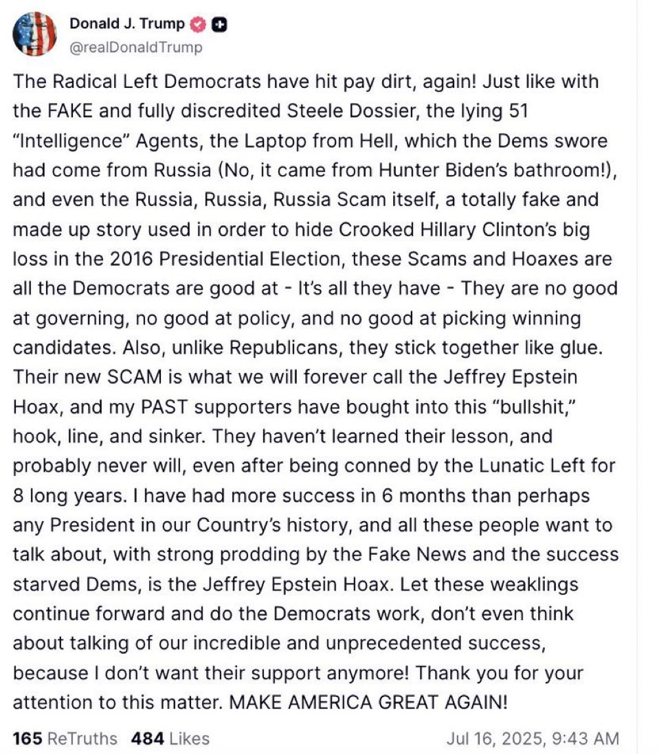 LastTrueRoman's tweet image. Trump has completely DESTROYED the fairweather supporters who were never onside.
This Epstein madness is just showing who is loyal to the man saving Western Civilization.
Basement dwellers are not the sort of people we want in the TRUMP-MAGA movement.
Move on from this madness