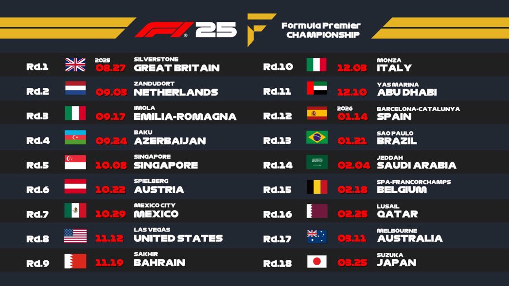 EbisawaD's tweet image. どれも魅力的で参加しがいのある大会ばかり😍
24で参加した大会は神風GPだけだったから今作では積極的に参加してハイレベルなレースに臨んでいきたい🏁🏎️🏁
#F125
#EPAG
#FPC
#CGUC