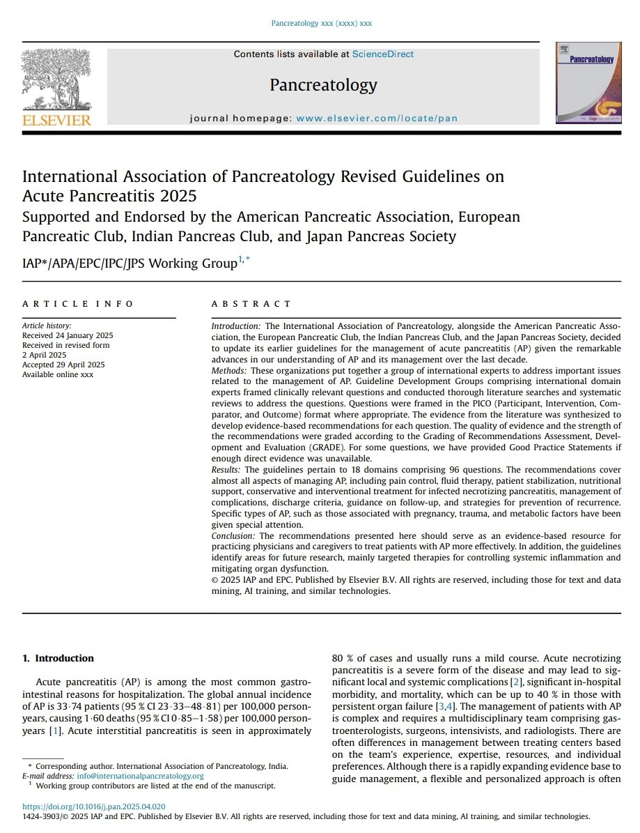 💎Guías Revisadas 2025 Sobre Pancreatitis Aguda 💥

🔰📚Pancreatology

doi.org/10.1016/j.pan.…

Enlace a Artículo Completo 👇🏼🆓🔰t.me/SoMELaguna