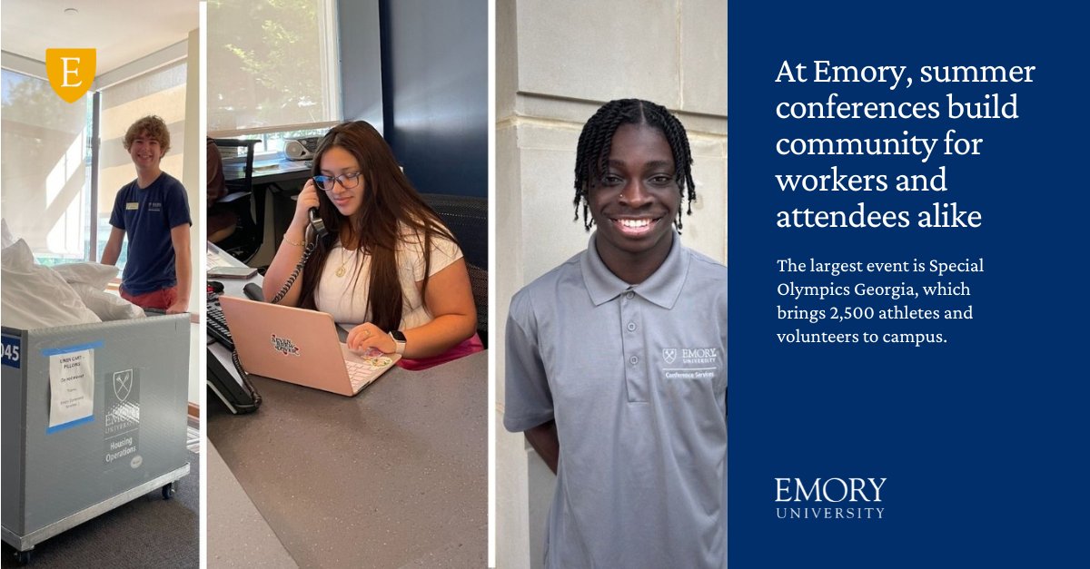 In mid-May, most students leave Emory’s campus for the summer and things slow down. But for Conference Services, summer is high season. 50 conferences and more than 6,000 individuals stay on Emory’s campus between May and August. 🔗 links.emory.edu/1e2 #Emory #EmoryUniversity