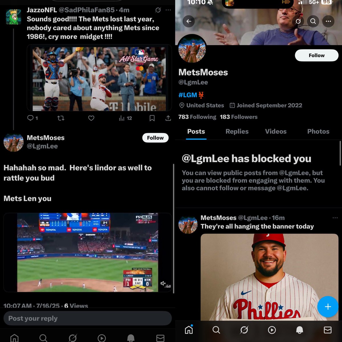 Flies in mentions and then blocks bc I provided facts!!! Hopefully all #lgm fans are softer than baby shit like this fellow!!!