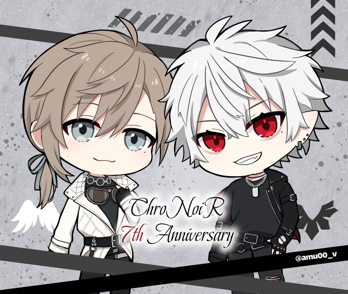 amu00_v's tweet image. 7周年おめでとうございます✨ #ChroNoiR7周年 #くろのあとりえ