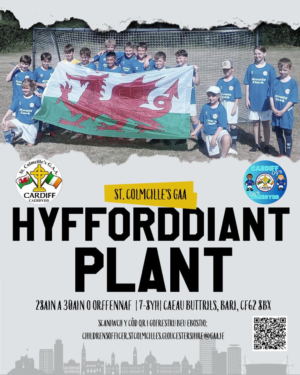 Want your child to play Gaelic Football?

We’ve got two junior training sessions at the end of the month 28th and 30th July! 

Get in contact or scan the QR code for more information.

#GAA #Irish #Welsh #IrishinWales
