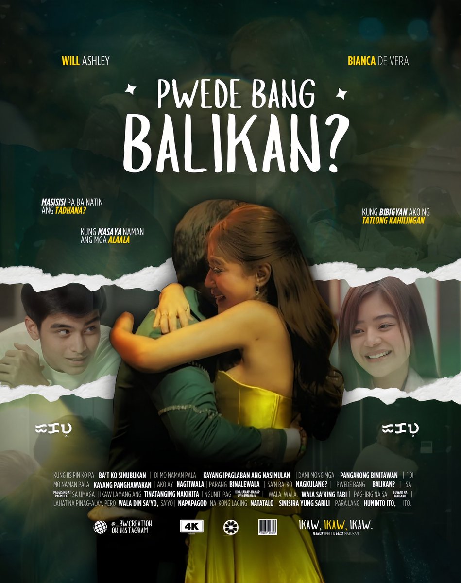 While working on some graphics, I ended up making a fan poster for <a href="/WillAshley05/">Will Ashley</a> and <a href="/biancadeveraa/">Bianca De Vera</a> since they’ve been popping up on my feed and they’re just so cute. 😩

Used "Ikaw, Ikaw, Ikaw" by <a href="/_elizamaturan/">Eliza Maturan</a> 'cause it fits them so well. 🌸

Hope y’all like it! 🍂☀️ #WillCa