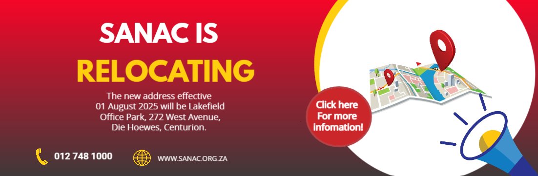 SA_AIDSCOUNCIL's tweet image. Notice of SANAC Office Relocation  

Click here: bit.ly/4nKFQco