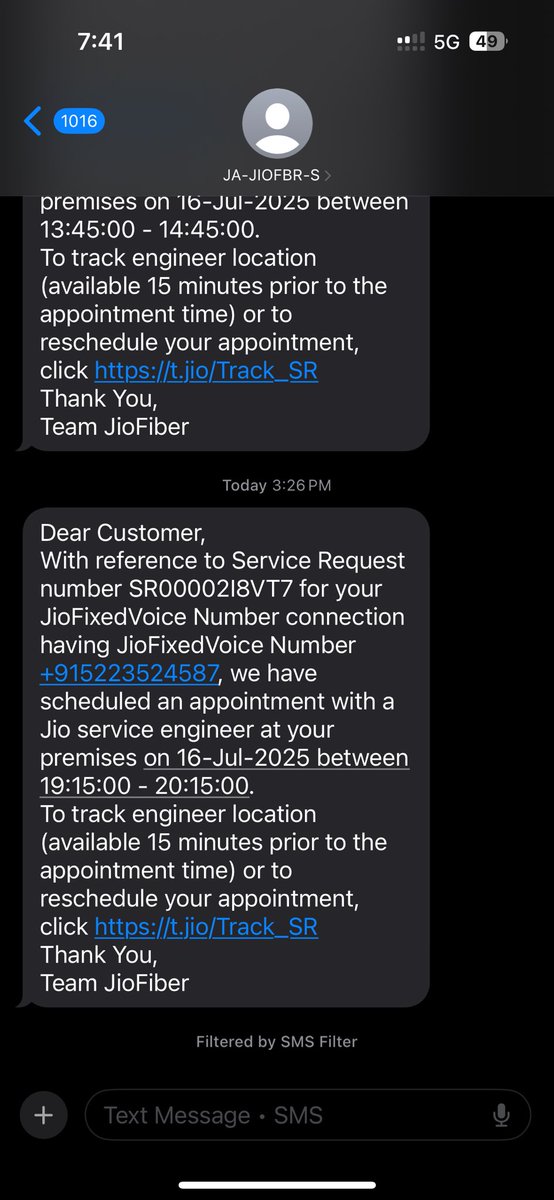 gauri_179's tweet photo. @JioCare More no shows @JioCare @reliancejio @TRAI @jagograhakjago @myogioffice this shows how much respect Jio has for its customers. Will attach more no show screenshots too https://t.co/TKlYLojtuX
