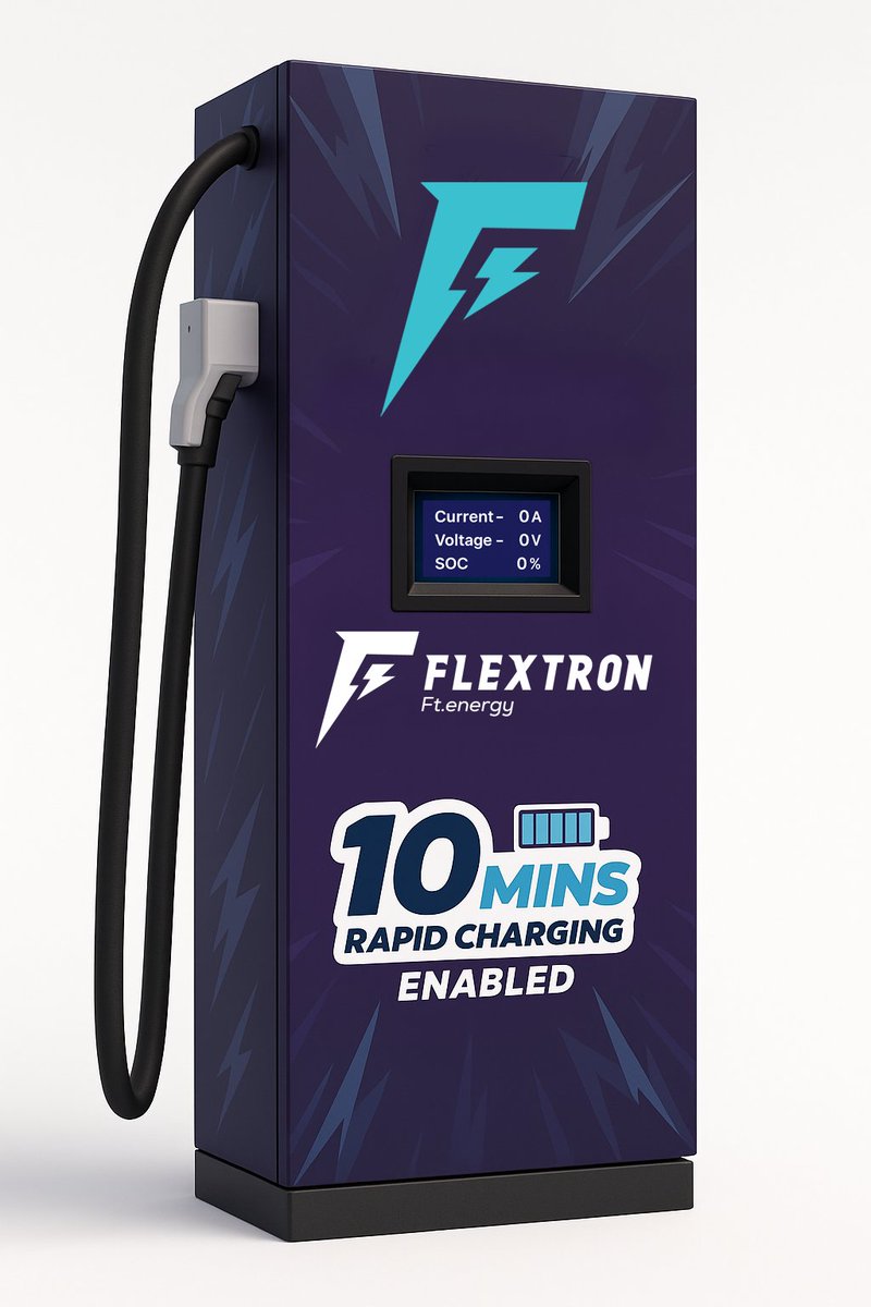 Flextronev's tweet photo. 🔋⚡ From 0 to Ready in Just 10 Minutes

Meet FlexStack™ + FlexGrid™ — the power duo redefining EV charging in India.

📦 FlexStack: Our patented battery tech
⚡ FlexGrid: Compact, grid-independent chargers
✅ 0–80% charge in just 10 mins
✅ No grid upgrades required https://t.co/RSnLWW0hHS