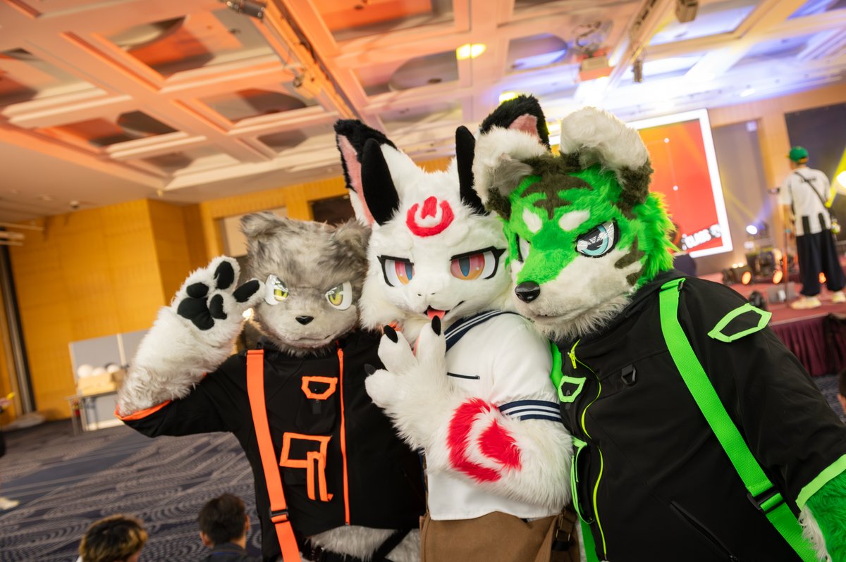 YN971106's tweet image. イケメンさんに挟まれてしあわせ～！

🤎@jippo_wolf
💚@olive_kemono

📸@lowdelight 

#FurstClass