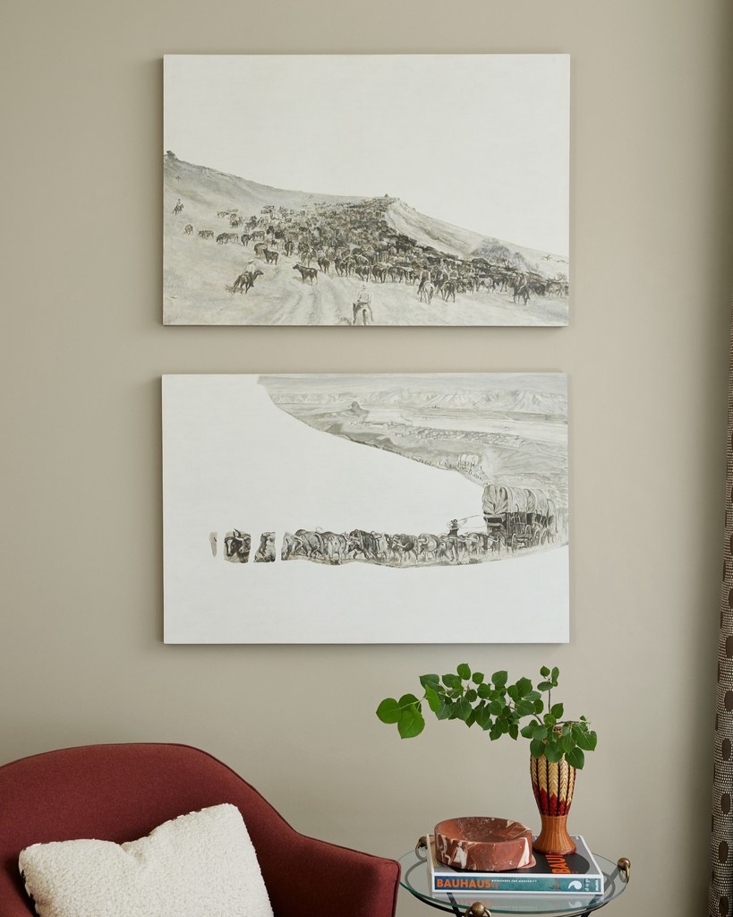 Two Melanie Smith's perfectly paired in this private client's mountain home 🏔️

Melanie Smith (British, b. 1965)
Fragmented Landscape 7, 2020 (top)
Fragment Landscape 5, 2020 (bottom)
Pigment on wood