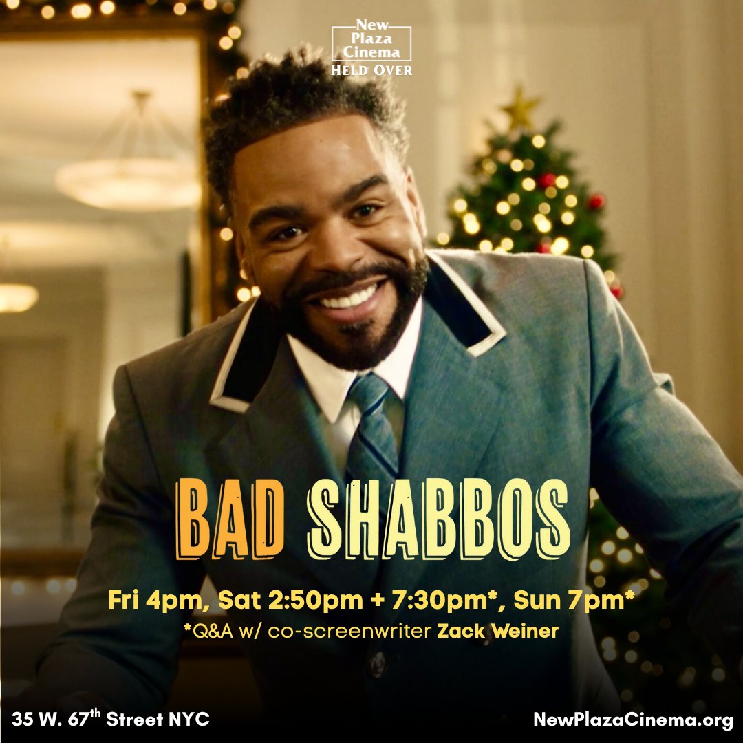 NewPlazaCinema's tweet image. Held over for two months and still going strong!
BAD SHABBOS returns this weekend w/ four more shows — two with Q&As!
newplazacinema.org/calendar/