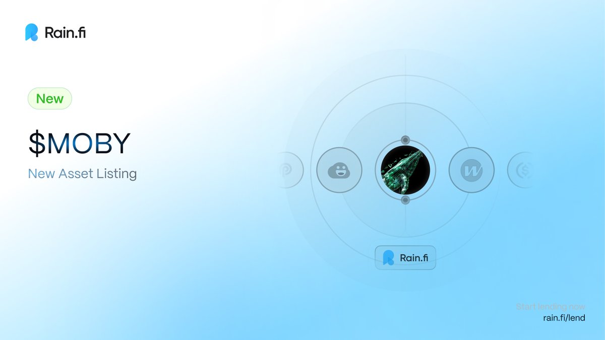 Onchain data is the key.

Onchain liquidity is the treasury

$MOBY is now listed on Rain — enabling borrowing and leveraged trading for everyone.