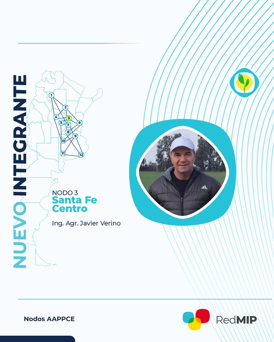 💥 Damos la bienvenida al  Ing. Agr. Javier Verino, asesor que se suma al #NodoAAPPCE Centro Sur de Santa Fe, en el marco de Red MIP.

Desde 📍Sastre y Crispi, en el Departamento San Martín (Sta. Fe), Javier aportará datos de sus monitoreos a campo. 📊 🌿