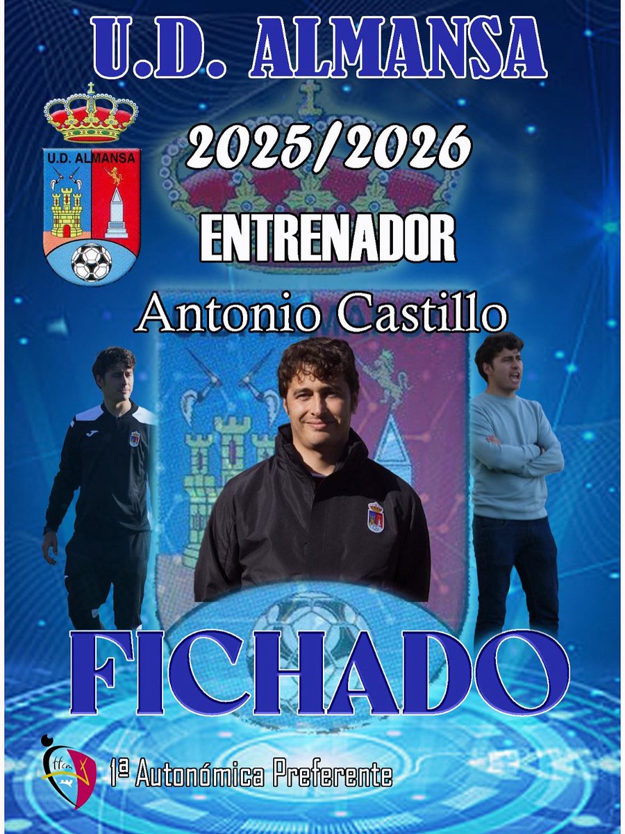 💥💥NOTICIA:
Antonio Castillo @castilloa7 vuelve a la UD Almansa;“Entrenador joven y con muchas ganas”
Como jugador llegó al primer equipo desde la cantera y como entrenador pasó por el banquillo del Paco Simón en la temp 21/22.
BIENVENIDO de nuevo a tu casa!!!
⚽️💙⚽️💙⚽️💙⚽️💙