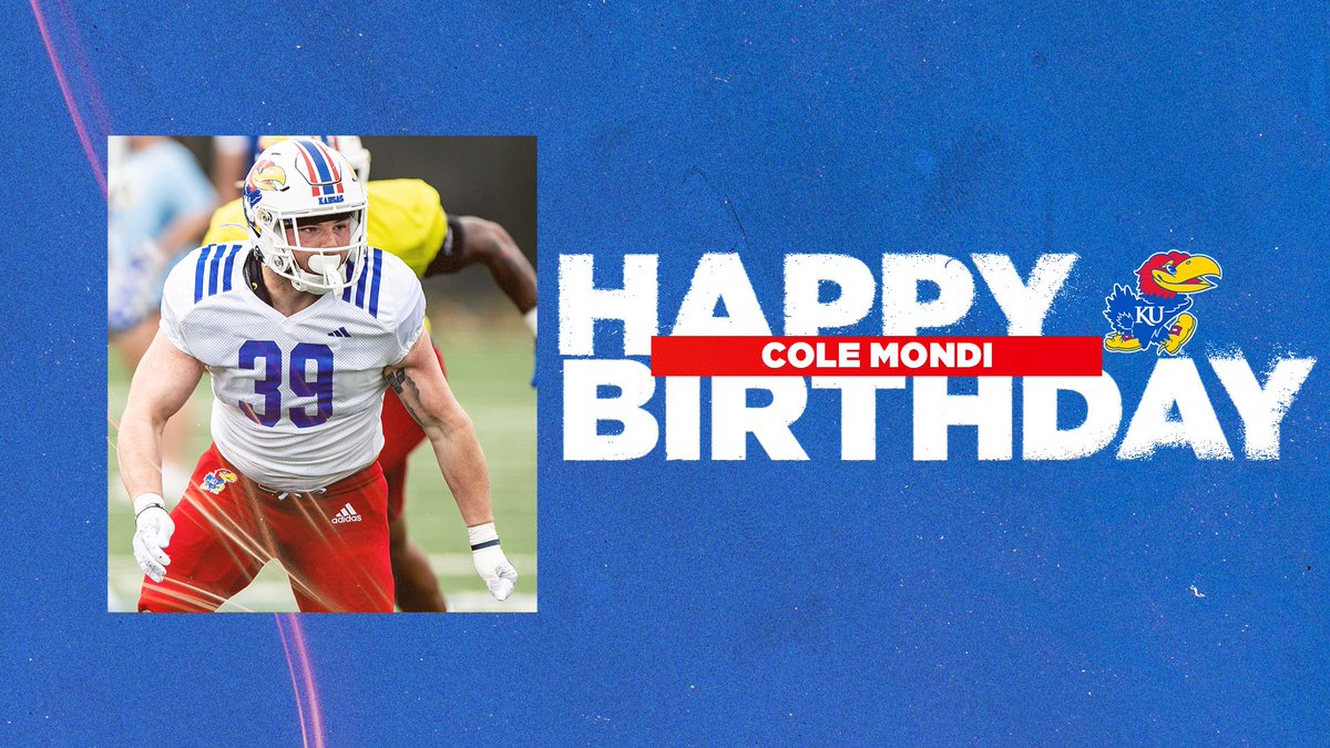 Lance Leipold (@coachleipold) on Twitter photo Let’s all wish our Jayhawk Family member <a href="/mondi_cole/">Cole Mondi</a> a Happy Birthday! Cole, enjoy your special day!
#RockChalkBirthday Let’s all wish our Jayhawk Family member <a href="/mondi_cole/">Cole Mondi</a> a Happy Birthday! Cole, enjoy your special day!
#RockChalkBirthday