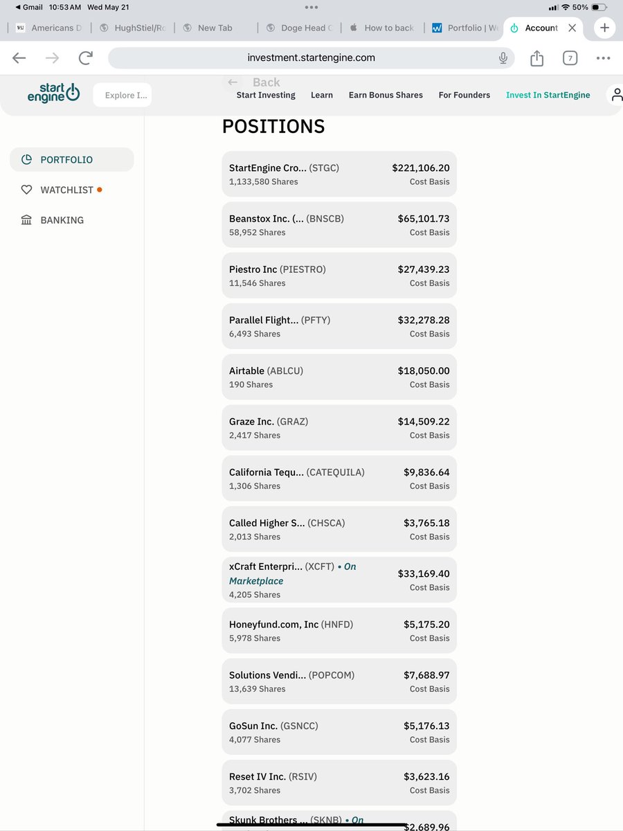 hugh_stiel's tweet photo. During the fake Covid shutdown I used the down time to investigate investing in Start Up in #StartEngine https://t.co/E4asb5oTj8