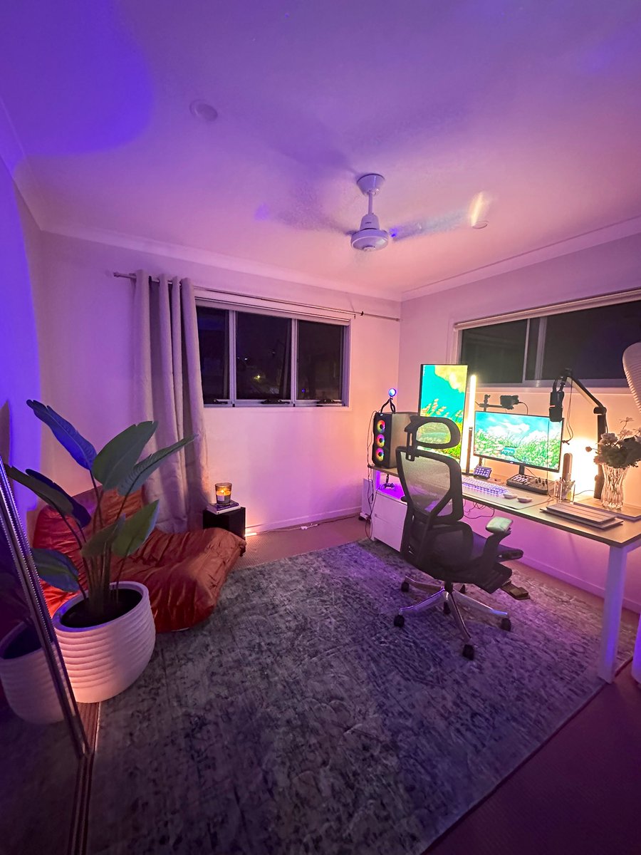 gaming room make-over 🪄

(excuse the single curtain, I sold &amp; ordered only one)