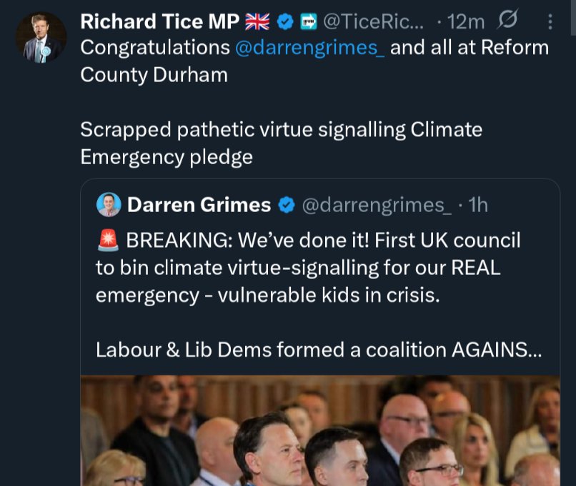 But he's not done anything else has he <a href="/TiceRichard/">Richard Tice MP 🇬🇧</a>? Strip away the outrage bait and culture war nonsense <a href="/reformparty_uk/">Reform UK</a> has absolutely nothing.