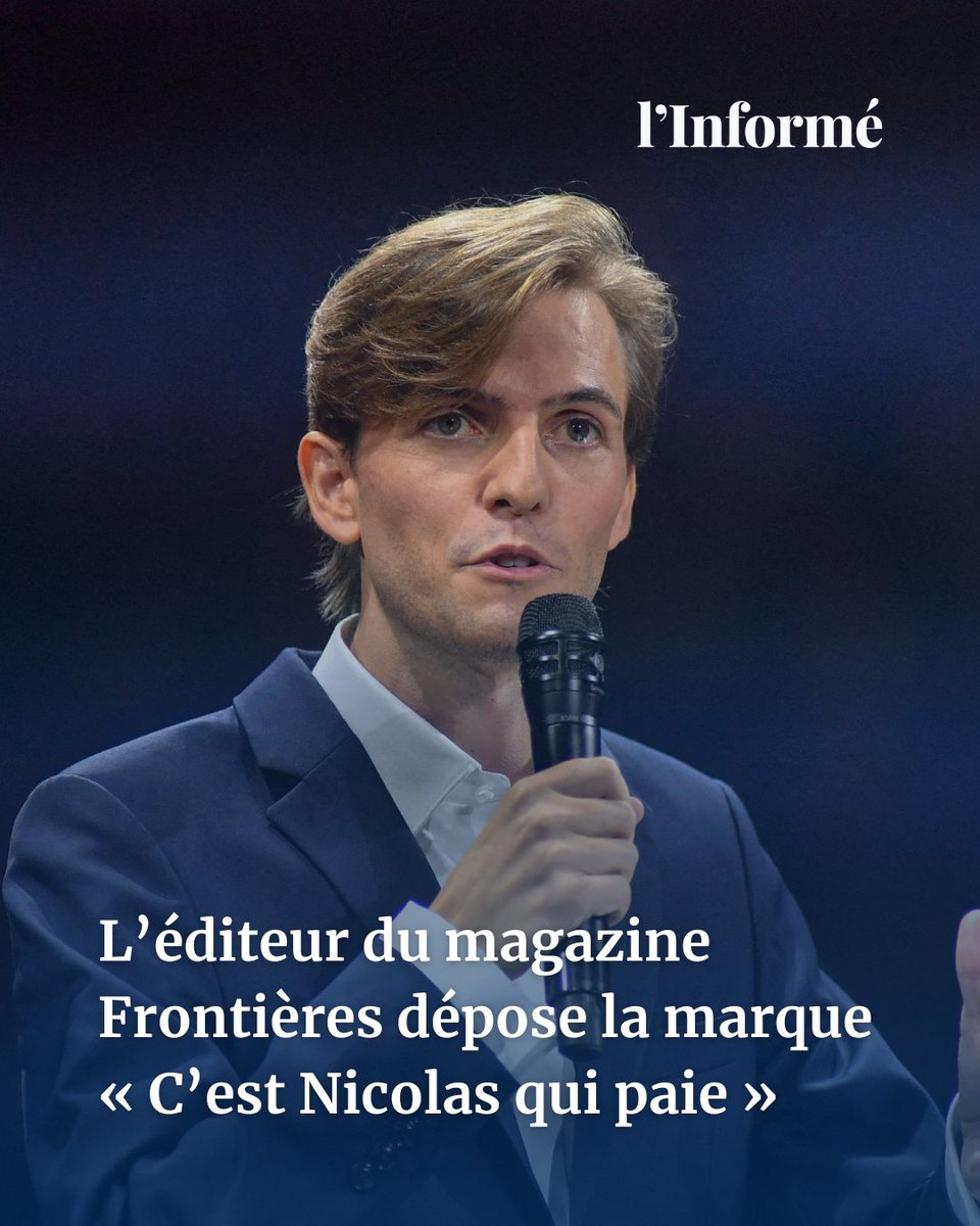 l'Informé (@linforme_) on Twitter photo 🔴 L’éditeur du magazine Frontières dépose la marque #CestNicolasQuiPaie, révèle <a href="/empaquette/">Emmanuel Paquette</a>
Symbole du ras-le-bol fiscal, cette maxime a été reprise par l’extrême droite pour s’attaquer, notamment, aux bénéficiaires de prestations sociales.
▶️ l.linforme.com/2p8hmw5n 🔴 L’éditeur du magazine Frontières dépose la marque #CestNicolasQuiPaie, révèle <a href="/empaquette/">Emmanuel Paquette</a>
Symbole du ras-le-bol fiscal, cette maxime a été reprise par l’extrême droite pour s’attaquer, notamment, aux bénéficiaires de prestations sociales.
▶️ l.linforme.com/2p8hmw5n
