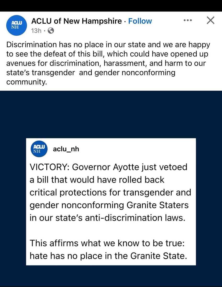joekellynh's tweet image. NH ACLU praises governor Ayotte. That’s a very hard get. No, I am not surprised by politics anymore.