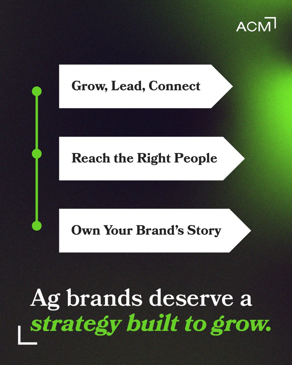 Digital marketing isn’t just a tactic; it’s the landscape where today’s agricultural brands thrive. At ACM, we see digital strategy as a chance to grow, lead, and connect. Own your brand’s story and build lasting success with us! 
#DigitalMarketing #agmarketing