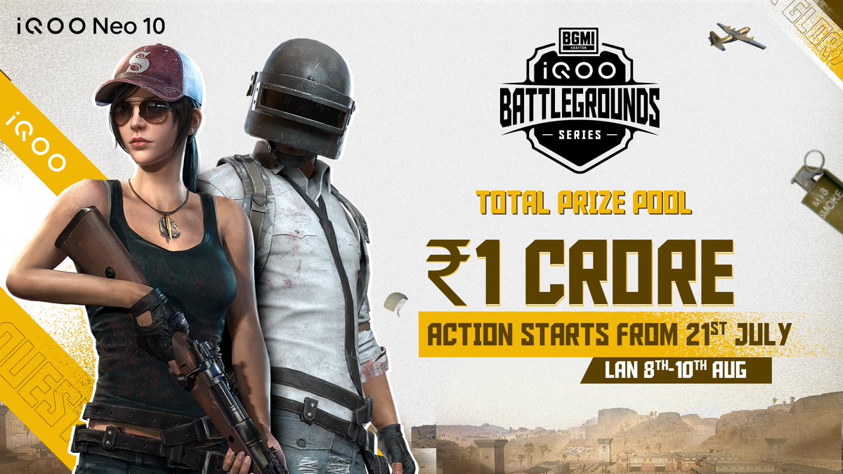 Hasrat Singh (@hasratsingh8) on Twitter photo 🚨 Announcement!
iQOO is bringing a BGMI LAN tournament with a ₹1 crore prize pool! 🎮🔥
🗓️ Online qualifiers: July 21
🏆 LAN Finals: August 8-10
Get ready for intense BGMI action as top teams battle it out live! 📱
#iQOO #BGMI #Esports #Gaming
<a href="/IqooInd/">iQOO India</a> <a href="/nipunmarya/">Nipun Marya</a> <a href="/iqooesports/">iQOO eSports</a> 🚨 Announcement!
iQOO is bringing a BGMI LAN tournament with a ₹1 crore prize pool! 🎮🔥
🗓️ Online qualifiers: July 21
🏆 LAN Finals: August 8-10
Get ready for intense BGMI action as top teams battle it out live! 📱
#iQOO #BGMI #Esports #Gaming
<a href="/IqooInd/">iQOO India</a> <a href="/nipunmarya/">Nipun Marya</a> <a href="/iqooesports/">iQOO eSports</a>