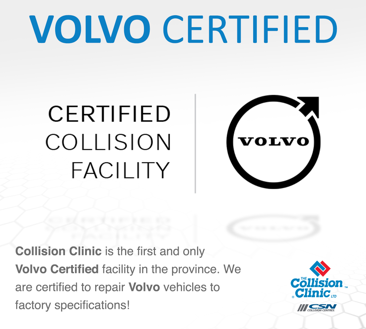 collisionclnic's tweet photo. We're VOLVO Certified! 

Collision Clinic CSN – customer preferred for all makes and models, on Topsail Road and Torbay Road!

#RightToChoose #MostCertified #ThatsCollisionClinic #volvocertified https://t.co/ACwZwnzhj9