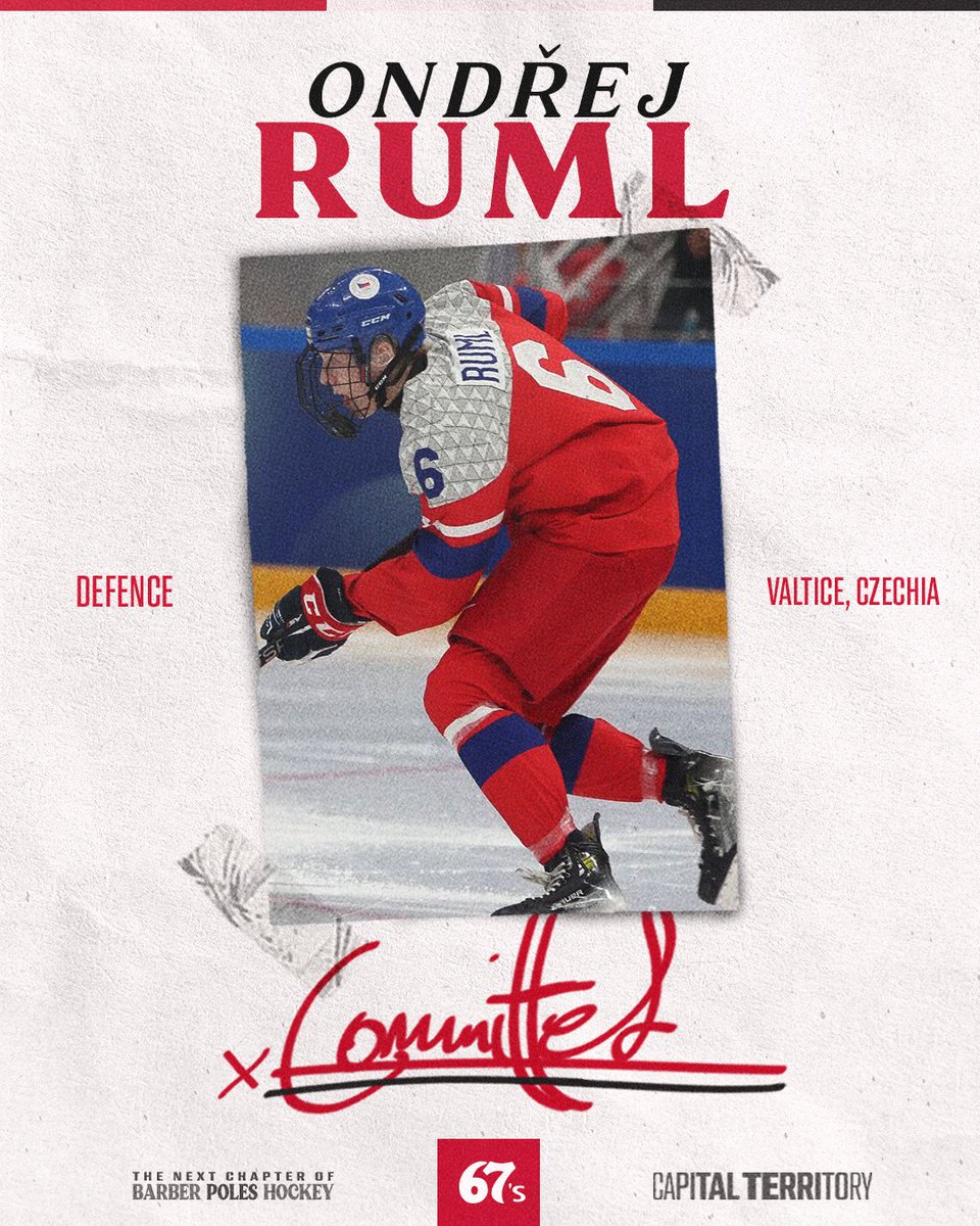 Import defenceman Ondřej Ruml has signed an Ontario Hockey League Scholarship and Development Agreement with the team.

Welcome to #CapitalTerritory, Ondřej!

🗞️ | bit.ly/4lWoFCS