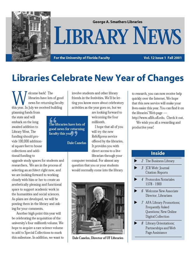 uflib's tweet image. Did you know in 2001 RefeXpress, a chat service for reference questions, was launched and the first e-books were acquired. In Spring 2000 a pilot project for providing online reference service was launched and in February 2001 RefeXpress was introduced through WebLUIS.