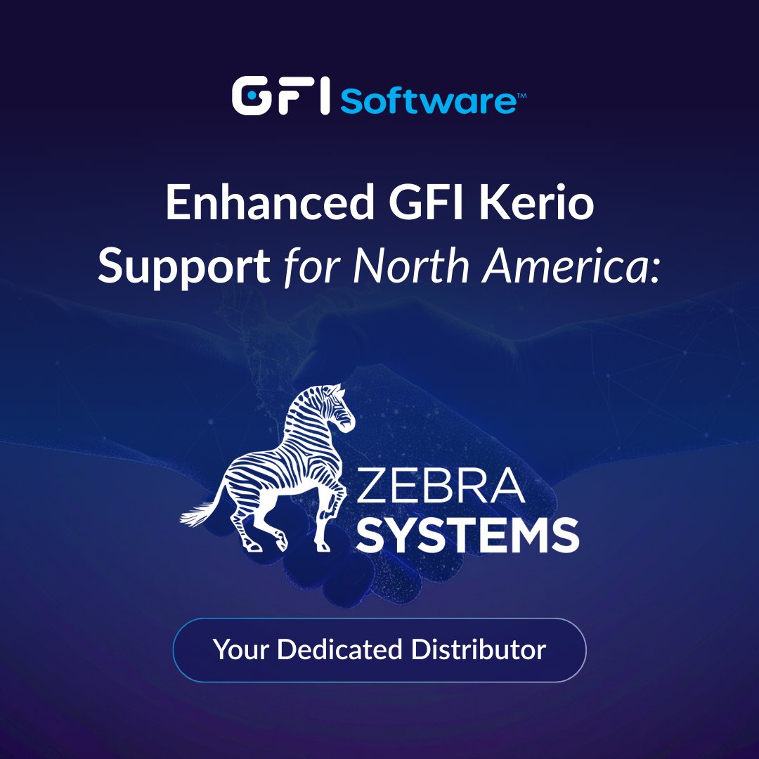 GFISoftware's tweet image. North American Resellers: Get expert support with 15+ yrs of Kerio expertise, a new easy-order webshop, one point of contact and faster support—all with @Zebra_systems your authorized GFI Kerio distributor! Learn More: Link in comments #GFIKerio #LocalSupport #ChannelPartner #USA