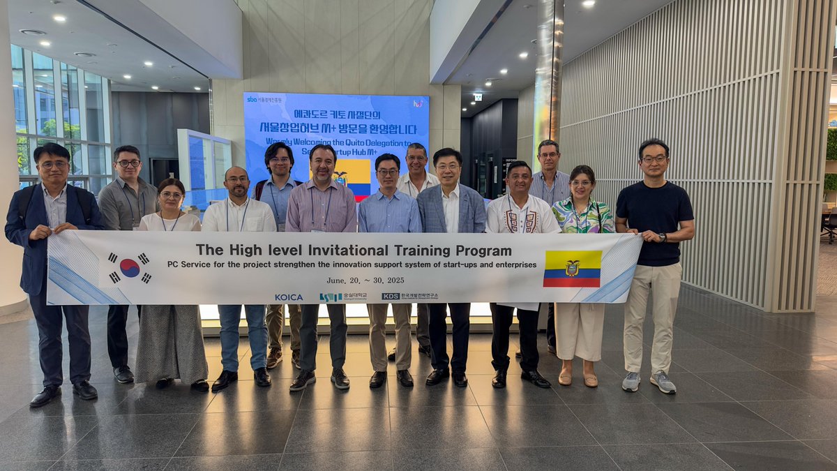 📷 Quito apuesta por el futuro innovador 📷
 Del 23 al 28 de junio, líderes de Quito visitaron Corea en un training organizado por KOICA, Soongsil Univ. y KDS.
 📷 Se firmaron 3 MOUs con SBA, SCCEI e Innobiz para fortalecer el ecosistema de innovación.