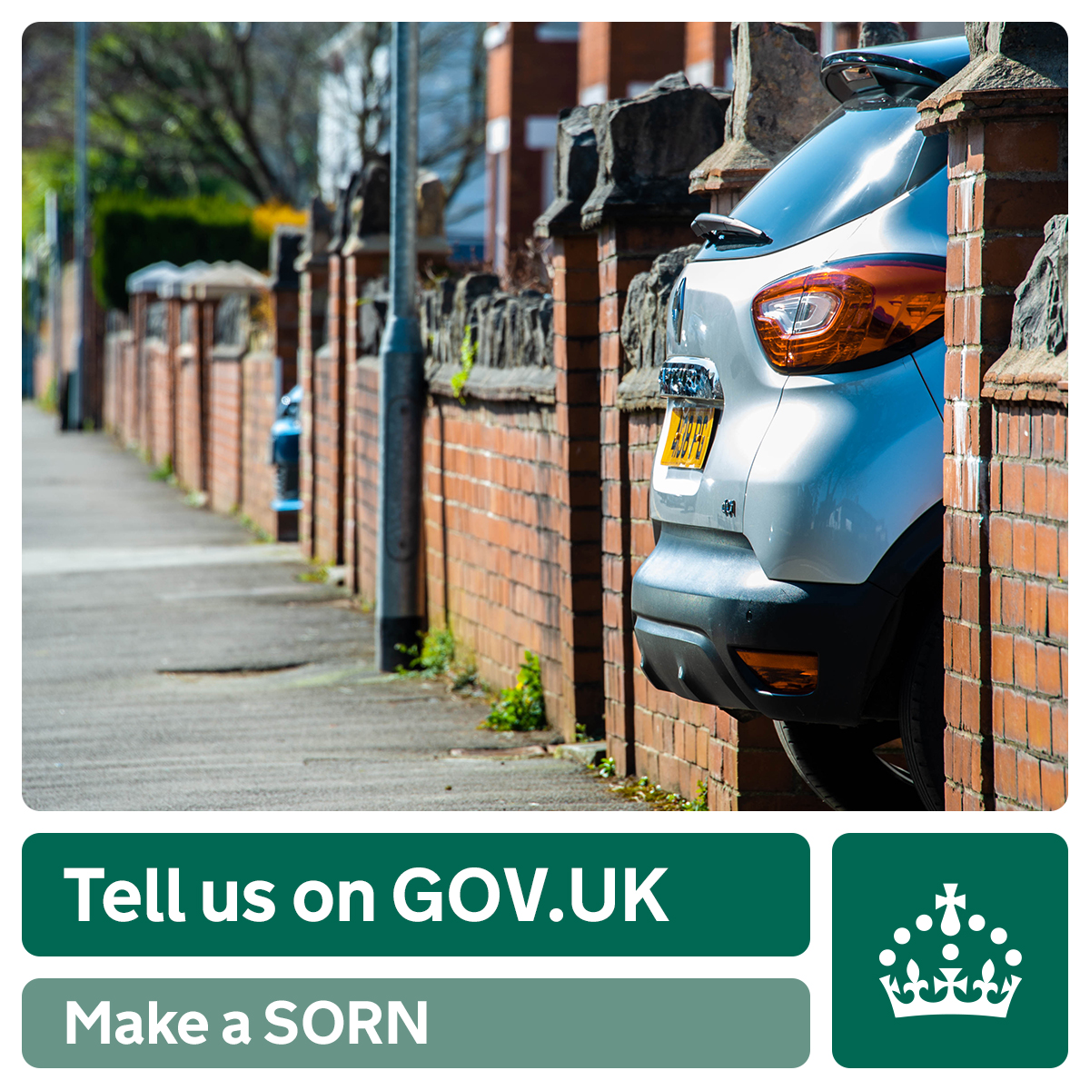 Does your car need a break? 🚗

Tell us online if you need to take it off the road: gov.uk/make-a-sorn 

#DVLADigital