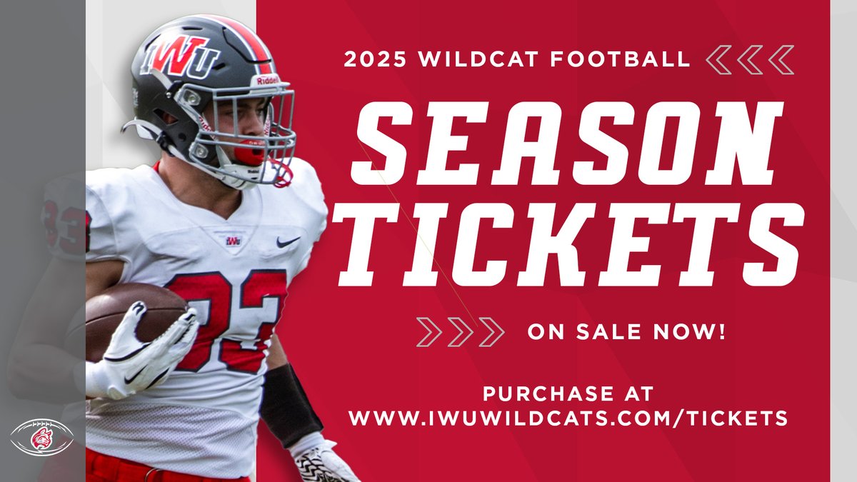 IWUWildcats's tweet image. 🏈 SEASON TICKETS 🏈
July 31 is the last day to purchase your Reserved Season Tickets for @IndWesleyan_FB! Secure your seat and be part of one of the best environments in the NAIA!
🎟️ IWUWildcats.com/tickets
#BothAnd | #OneBlood
