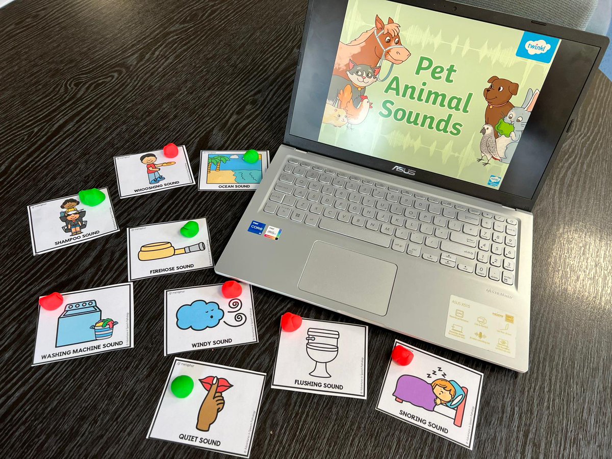 WMISLT2's tweet image. A bit of phonological awareness and production work recently with Ellen! These environmental sound discrimination PowerPoints from Twinkl are brilliant for keeping things fun✨ #mysltday #PhonologicalAwareness