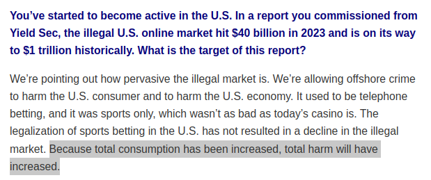 I honestly don't know. I thought this quote was interesting:

'Because total consumption has been increased, total harm will have increased.'

ggbmagazine.com/article/derek-…