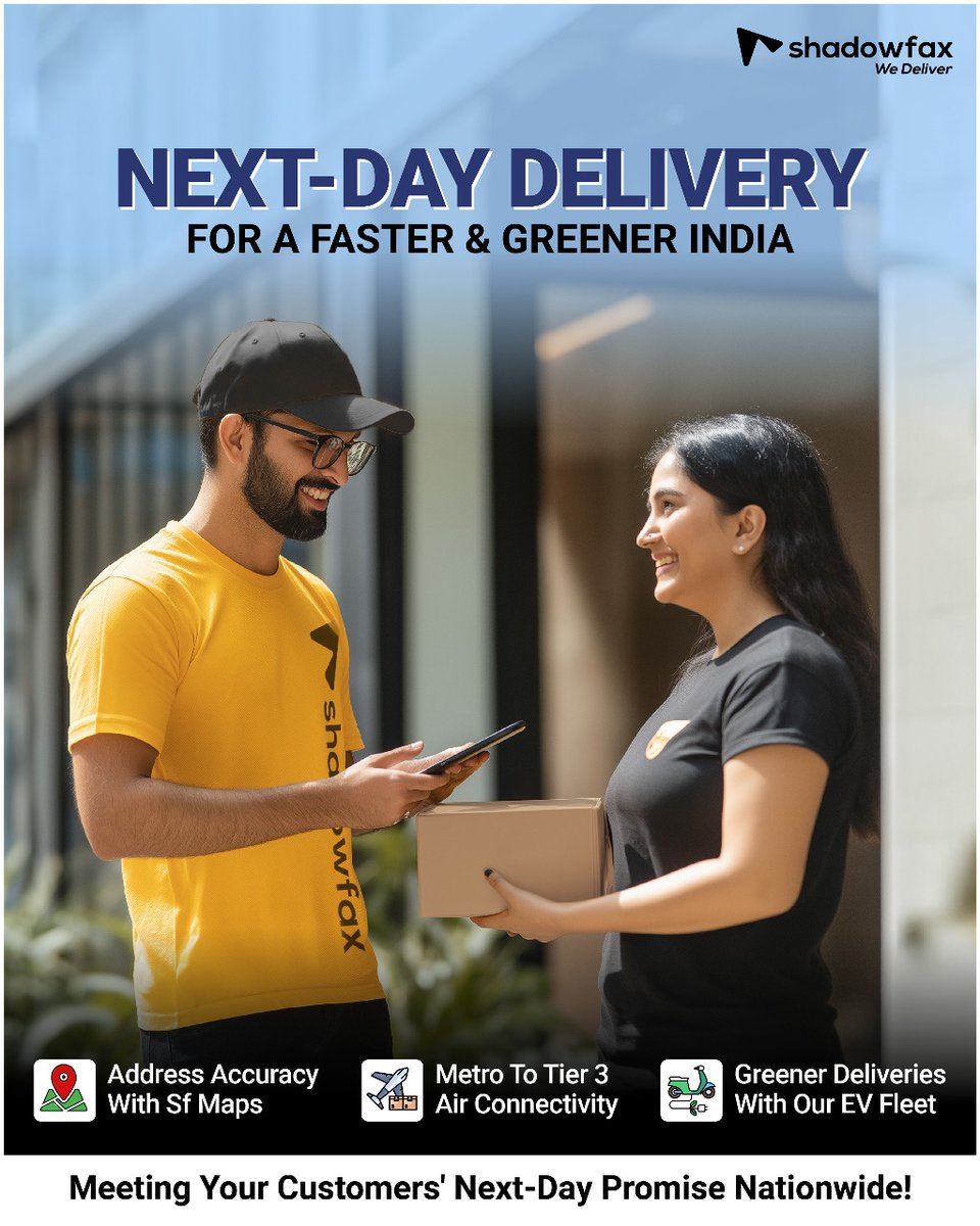 shadowfax_in's tweet image. Next-day delivery isn’t a luxury anymore it’s a promise.
At Shadowfax, we’re turning that promise into a reality.
From metro cities to Tier 3 towns, we’re bridging the delivery gap.

Read the full article: shadowfax.in/blogs/the-rise…

#shadowfax #samedaydelivery #nextdaydelivery