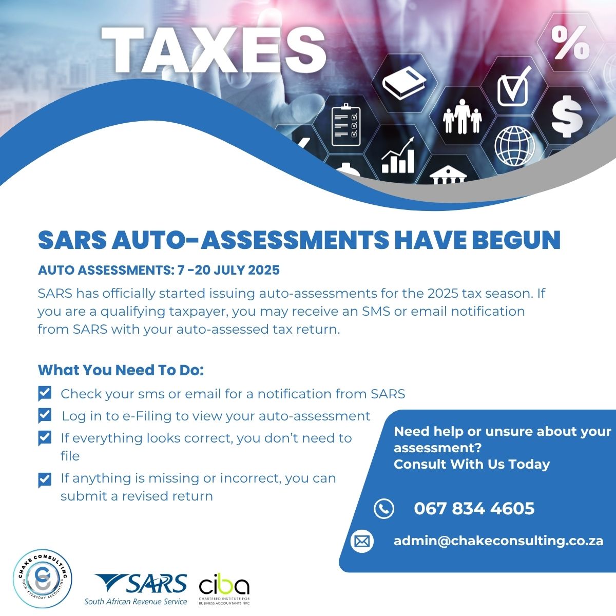 ChakeConsultin's tweet image. #SARS #AutoAssessment #TaxSeason #SARS2025 #eFiling #TaxDeadline