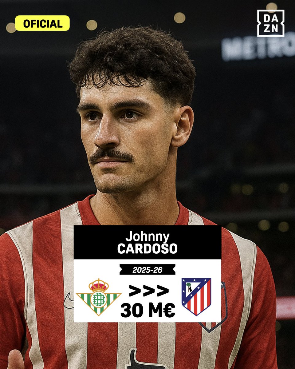 🚨OFICIAL🚨

El Atlético de Madrid ficha a Johnny Cardoso, procedente del Real Betis📝

El internacional estadounidense firma con los rojiblancos para las próximas cinco temporadas🔴⚪